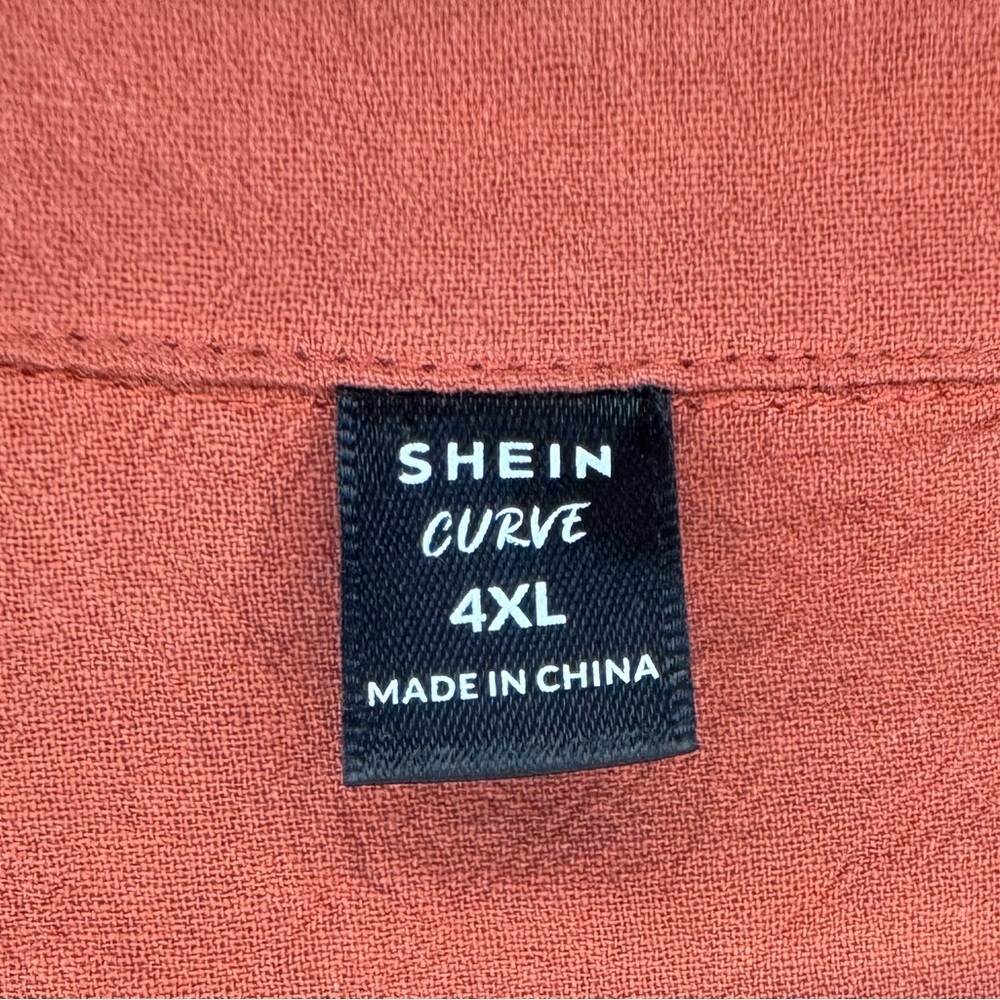 Salmon Oversized Button Down Dress - Picture 4 of 5